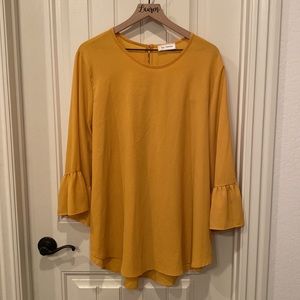 Ces Femme Mustard Blouse 3X